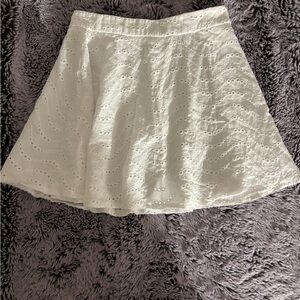 Tobi White Eyelet Skater Skirt